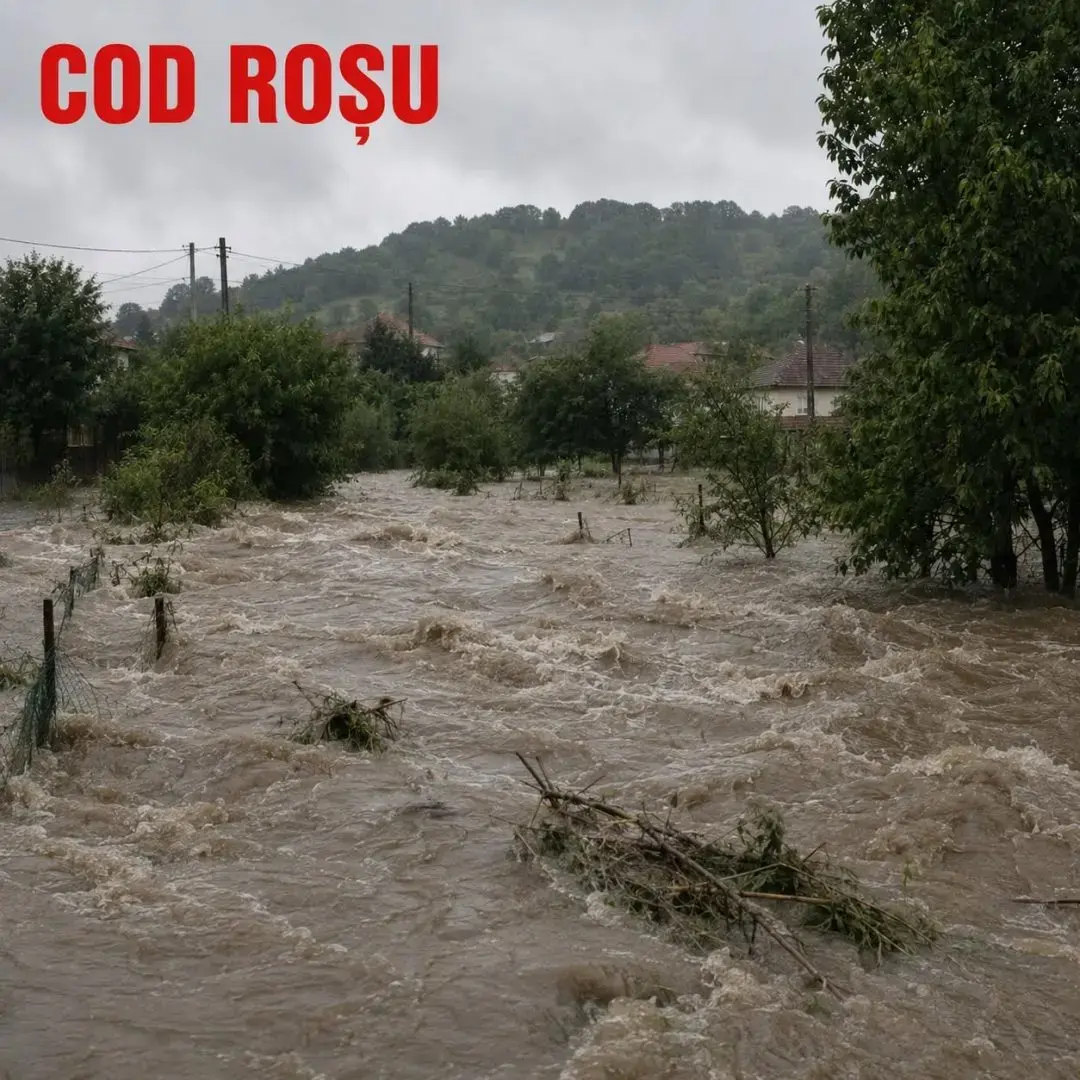 Cod roșu de inundații pe râurile din județele Dâmbovița și Prahova până la prânz