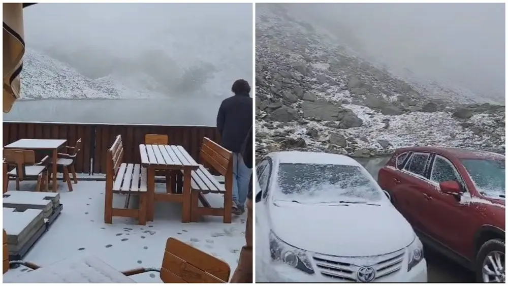 Iarna își arată colții în septembrie: Ninsori la munte și temperaturi în picaj în toată țara